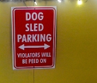 Dogsled parking sign