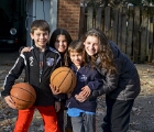Playing ball at Papa's