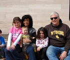 On the museum steps