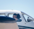 Lou in plane