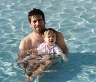 In the pool with daddy